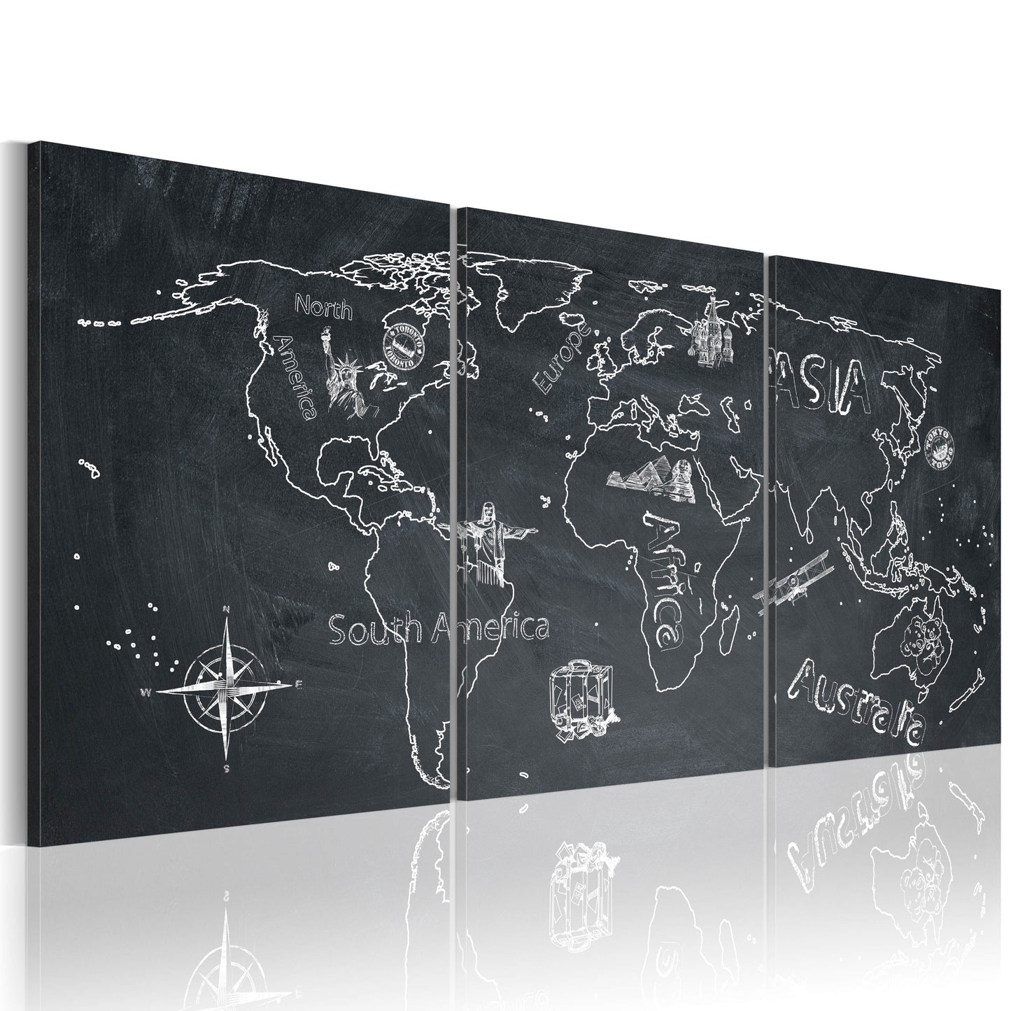 Weltkarte als Leinwandbild - Wandbild - Globetrotter