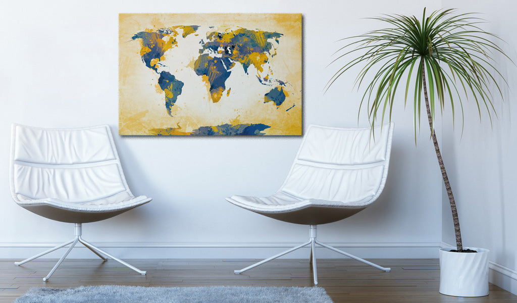 Weltkarte als Leinwandbild - Wandbild - Four corners of the World