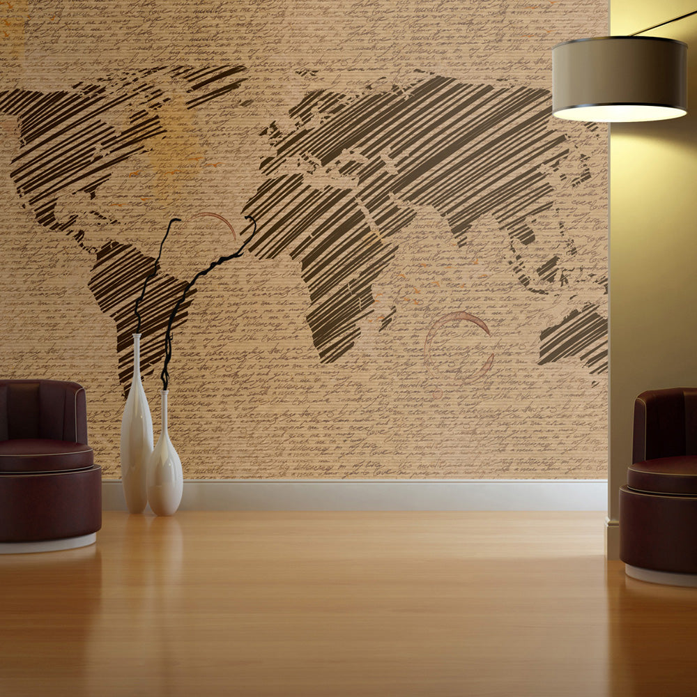 Fototapete - Notes from journeys - WELTKARTEN24