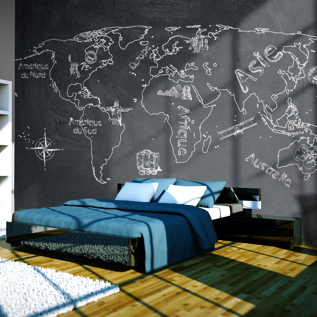 Fototapete - Small travel. Large travel (French language) - WELTKARTEN24