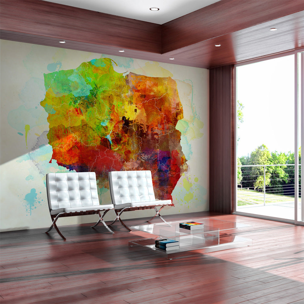 Fototapete - Map (Poland) - WELTKARTEN24