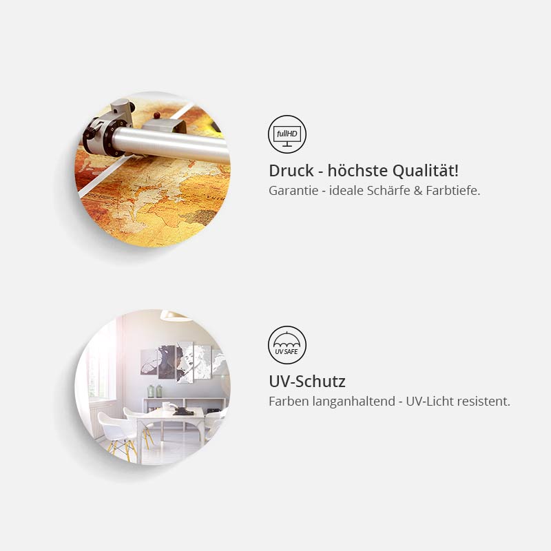 Weltkarte als Leinwandbild - Wandbild - Kaffee aus der ganzen Welt - Triptychon