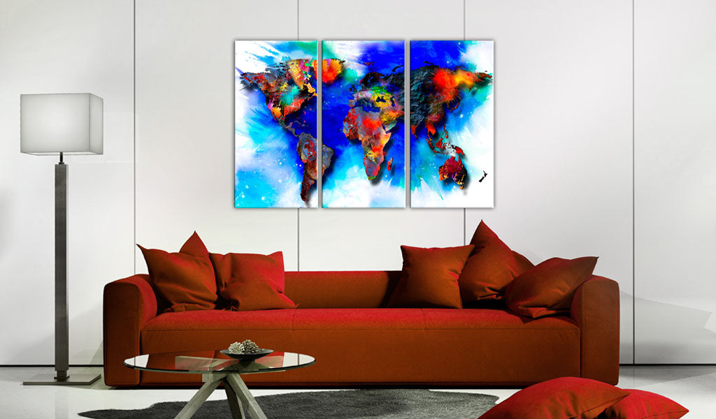 Weltkarte als Leinwandbild - Wandbild - Rainbow map