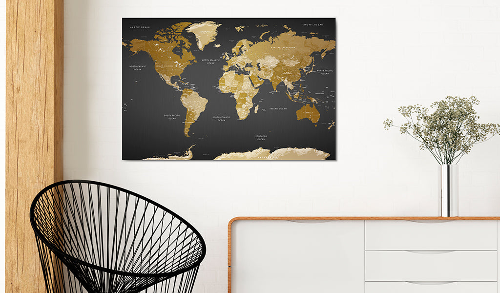 Weltkarte als Leinwandbild - Wandbild - Modern Aesthetics