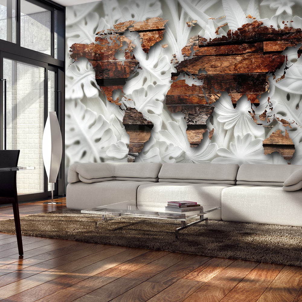 Fototapete - Alabastrine Map - WELTKARTEN24