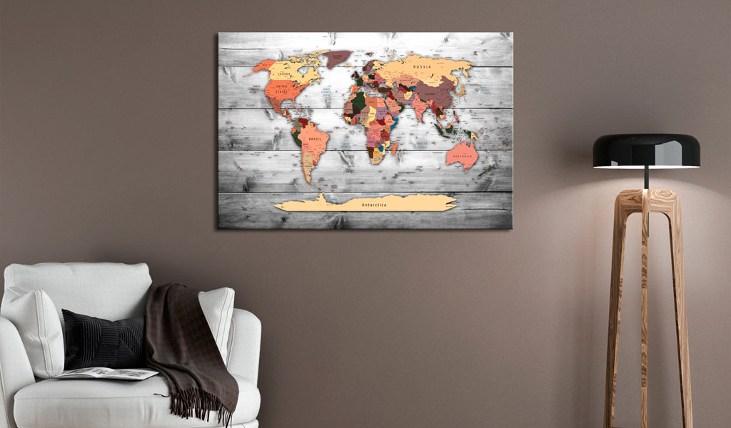 Weltkarte als Leinwandbild - Wandbild - World Map: New Directions