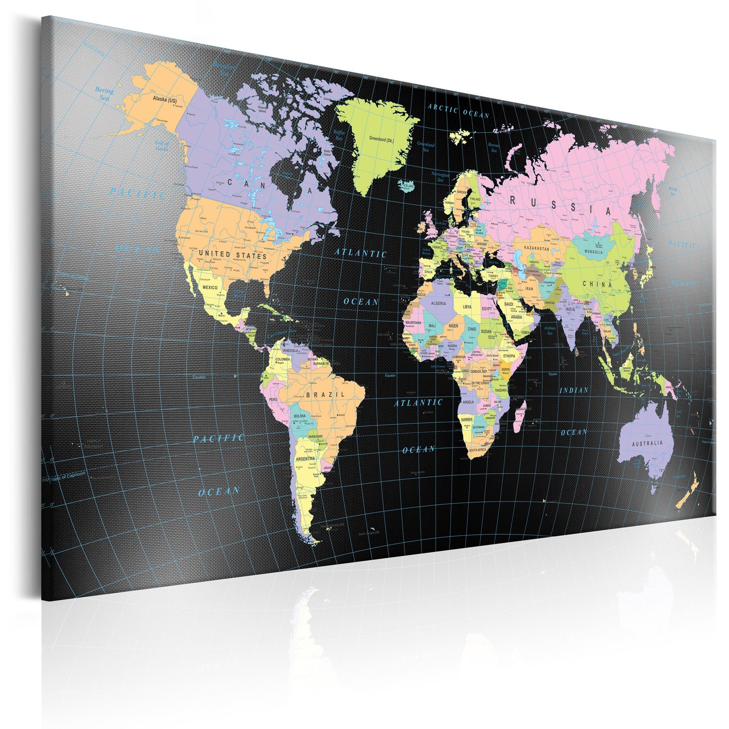 Weltkarte als Leinwandbild - Wandbild - Kingdom of Man