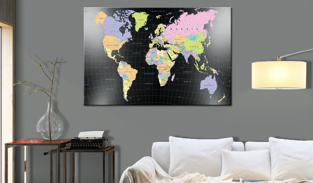 Weltkarte als Leinwandbild - Wandbild - Kingdom of Man