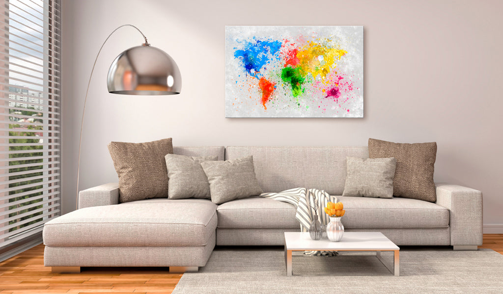 Weltkarte als Leinwandbild - Wandbild - Expressionism of the World
