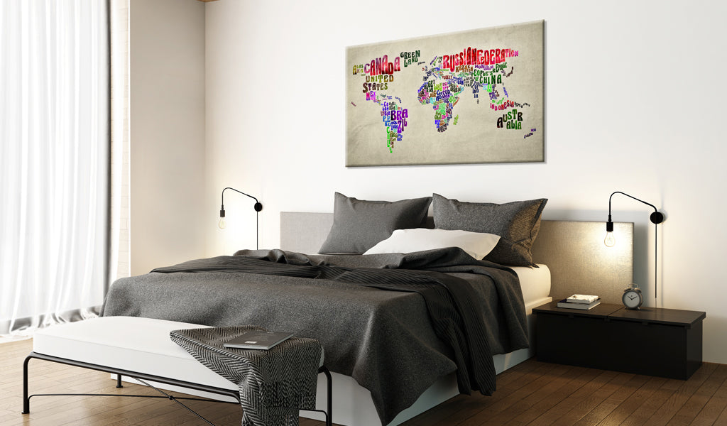 Weltkarte als Leinwandbild - Wandbild - World Map: World Tour (EN)
