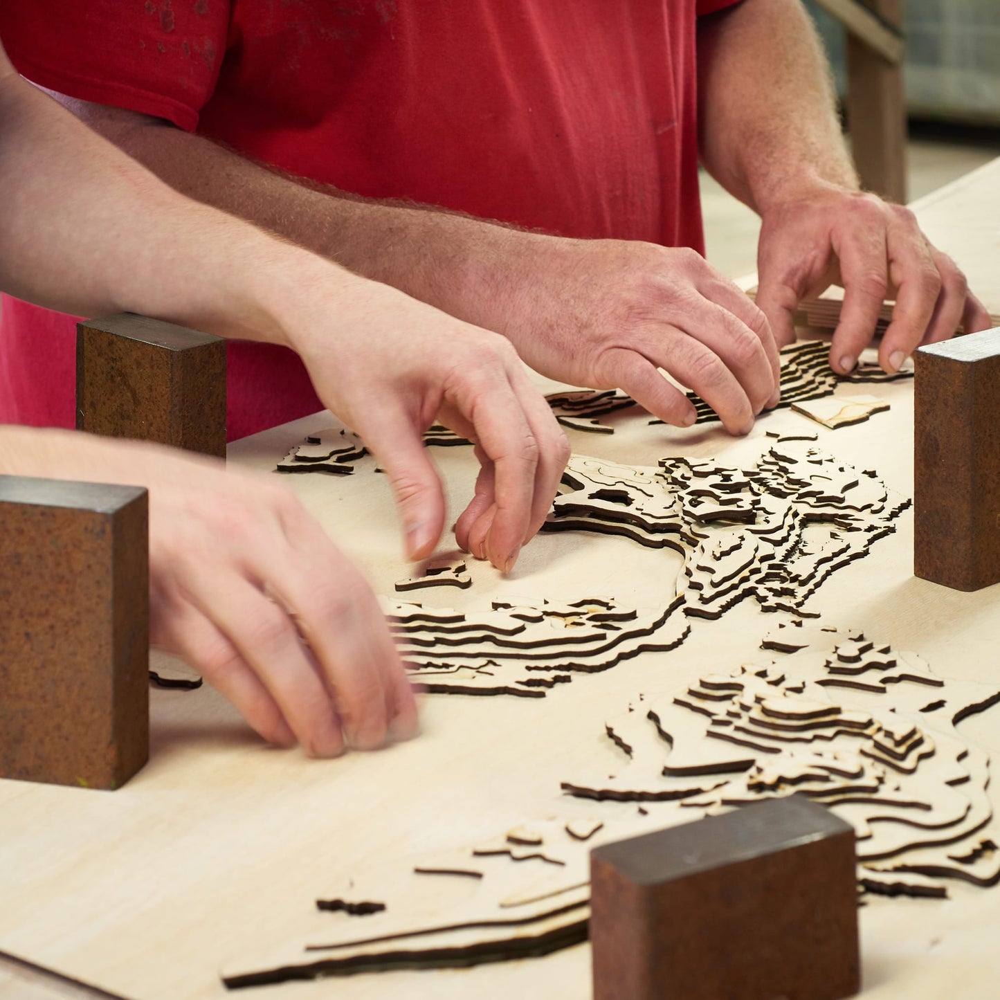 Brüssel | 3D-Holzkarte aus Holz von Cutting Brothers als Wandbild