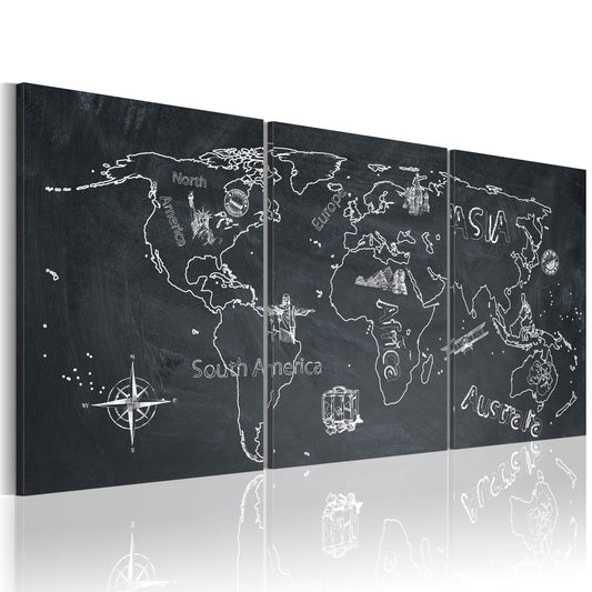 Weltkarte als Leinwandbild - Wandbild - Globetrotter