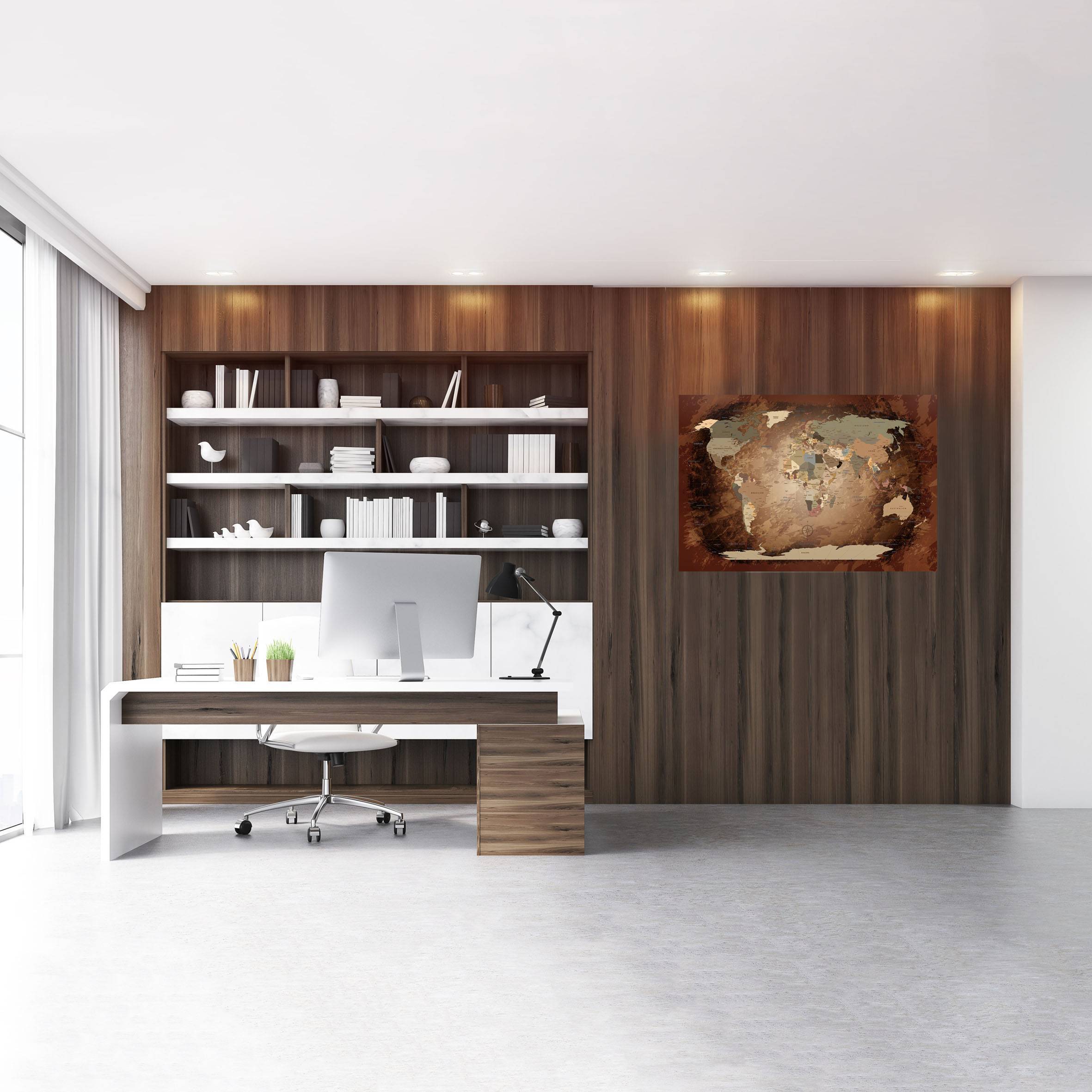 Echtglas Wandbild - Weltkarte Intensive - WELTKARTEN24