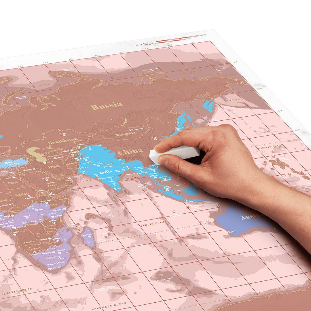 Scratch Map® - Rosé Gold | Weltkarte zum Rubbeln von Luckies