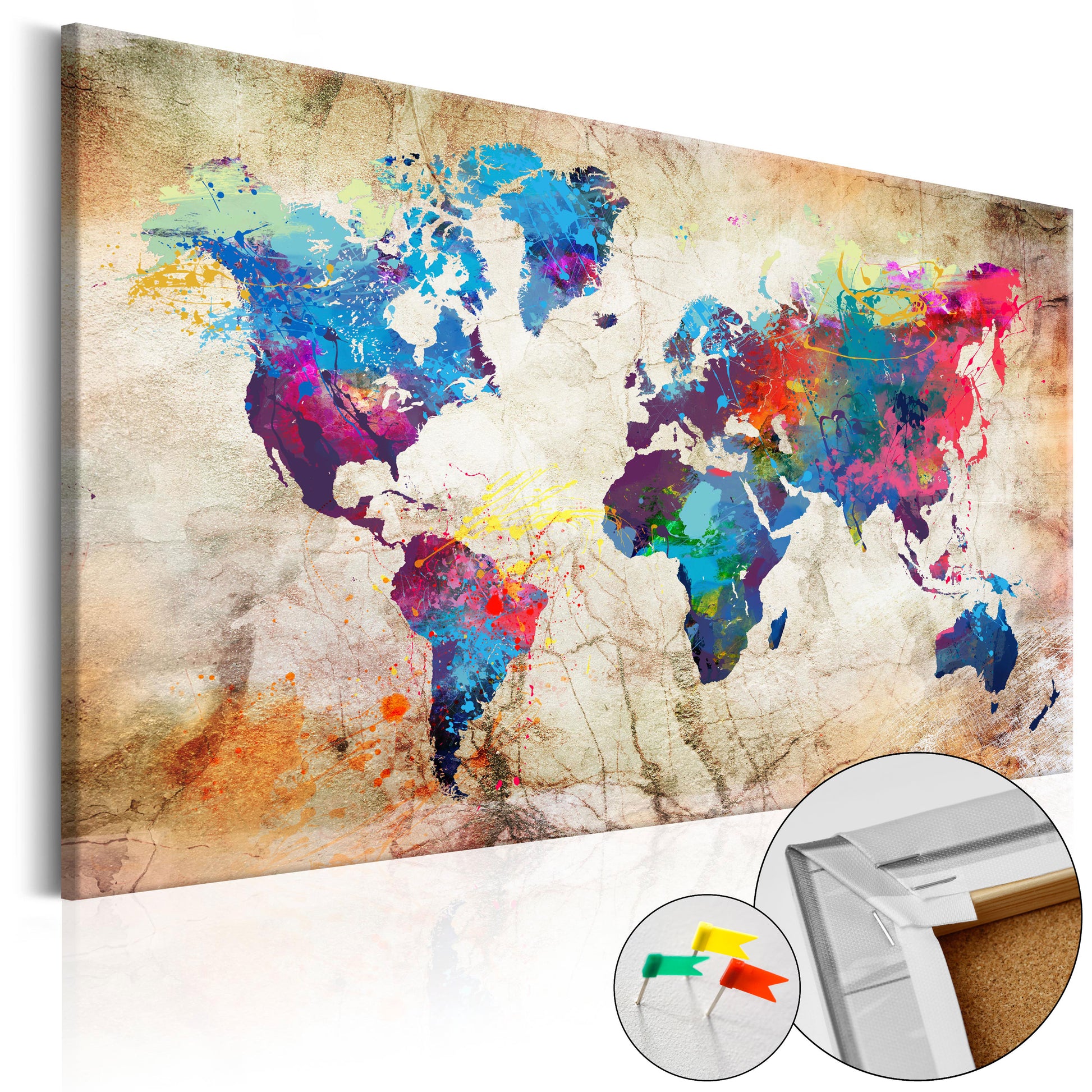 Pinnwand - Weltkarte World Map: Urban Style - WELTKARTEN24