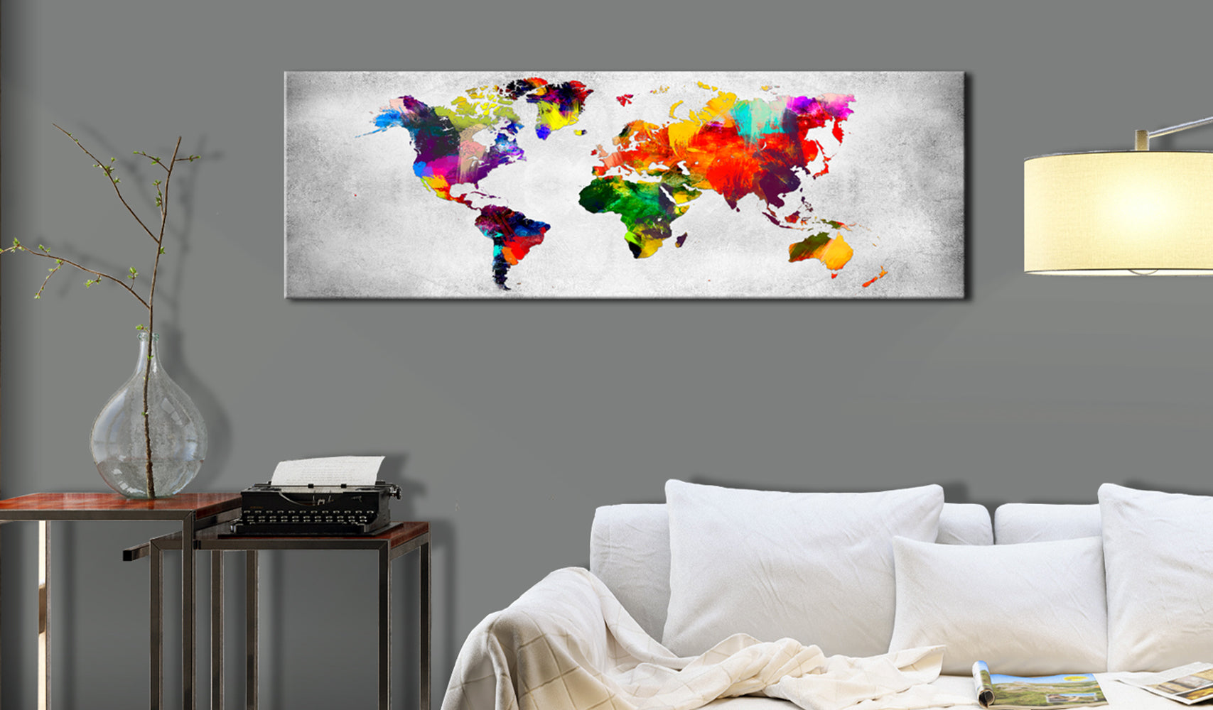 Weltkarte als Leinwandbild - Wandbild - World Map: Coloured Revolution